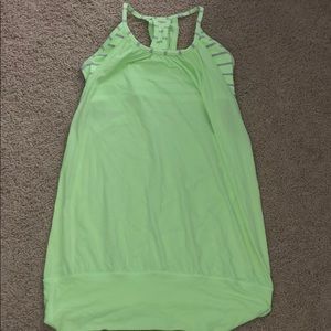 Neon yellow lululemon tank top with built in bra